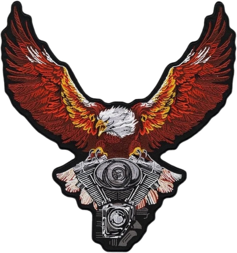 Upwing Eagle Engine Freedom Patriotic Jacket Vest Back Patch - 12" x 11.5"