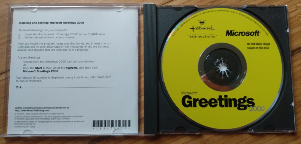 Microsoft Greetings 2000 CD, Hallmark Connections Windows 95/98