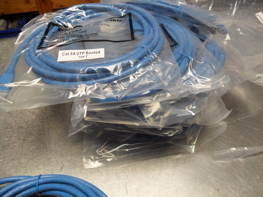Ethernet Patch Cable 6A UTP BOOTED Stranded 568D copper wiring RJ45 / 10' long