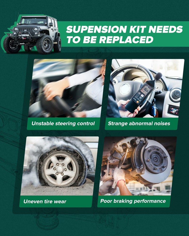6-PC SET Suspension Kit for 2009-2019 6pcs + Boot, As Shown