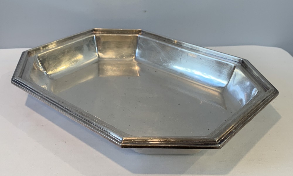 Antique Barker Brothers Octagonal 11-1/2" Long EPNS Octagonal Platter Signed