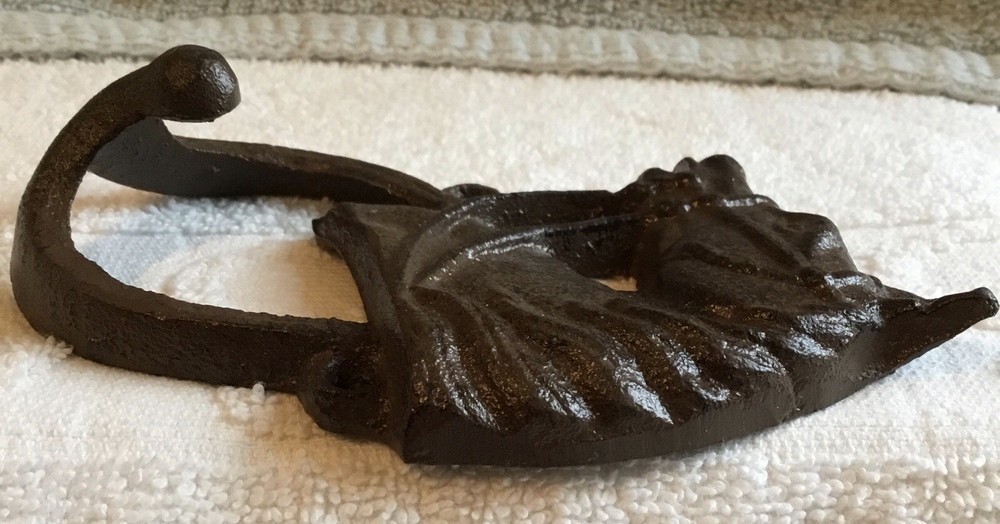 Vintage Cast Iron Horse Head Coat Hook Single