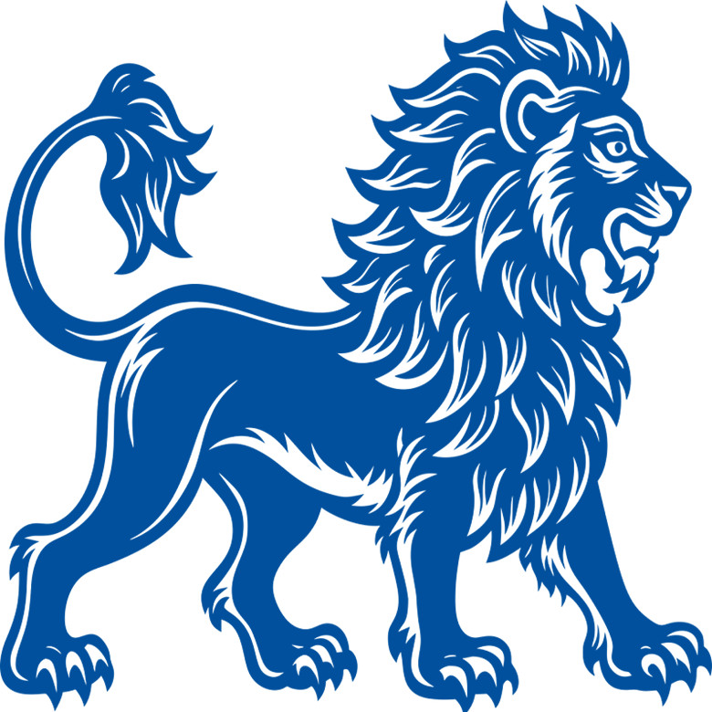 30 Custom Blue Pride Lion Personalized Address Labels