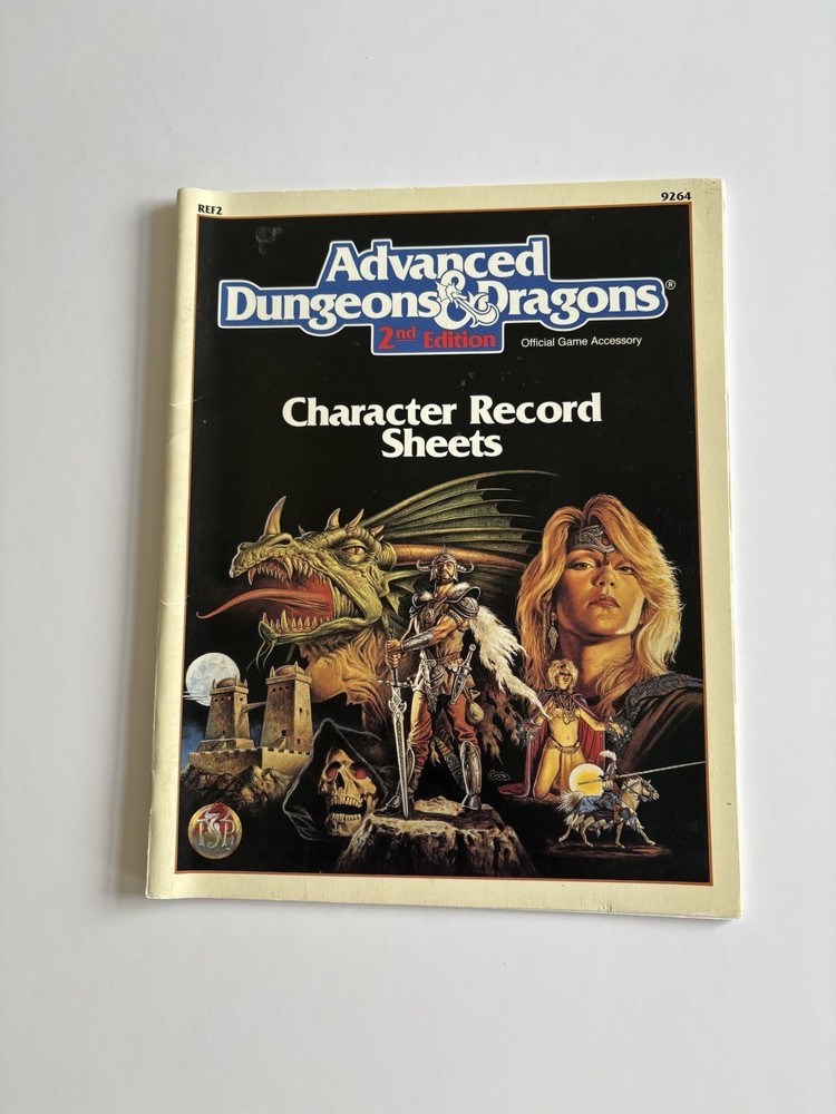 Advanced Dungeons and Dragons Character Record Sheets TSR 1989