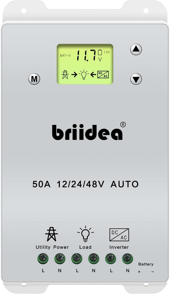 Automatic Transfer Switch, 50A 5500 Watt ATS Dual Power Controller for Off Grid