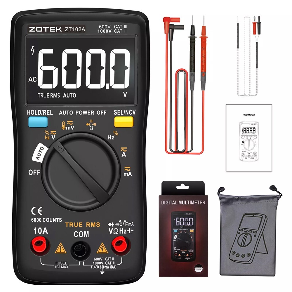 6000 counting Digital Multimeter Voltmeter Volt Meter Ohmmeter Auto Range Tester