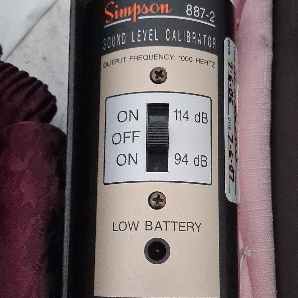 Simpson 887-2 Sound Level Calibrator 94/114 dB