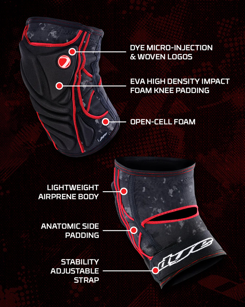 Dye Core Knee Pads Dyecam Black/Red Med