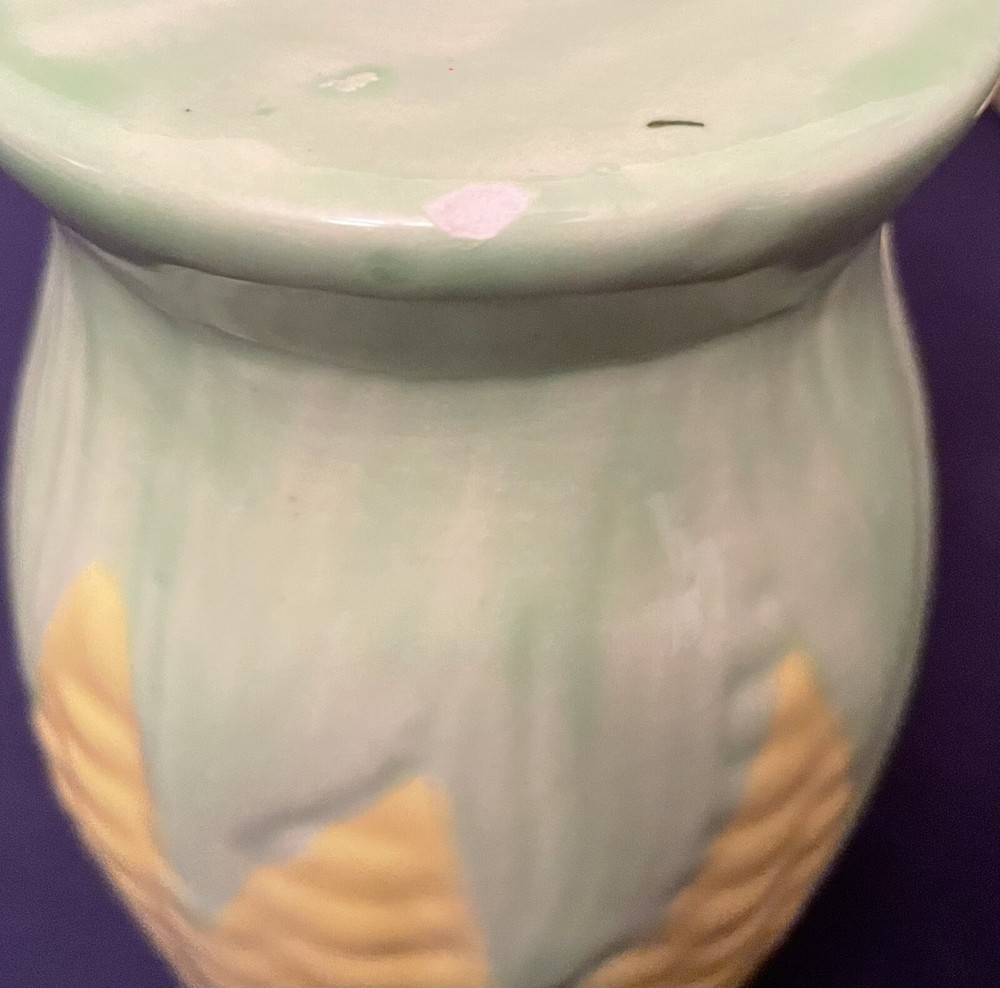 Corn Cob Ear Pitcher & Matching Mugs, Ceramic Pottery. Preowned Good Condition