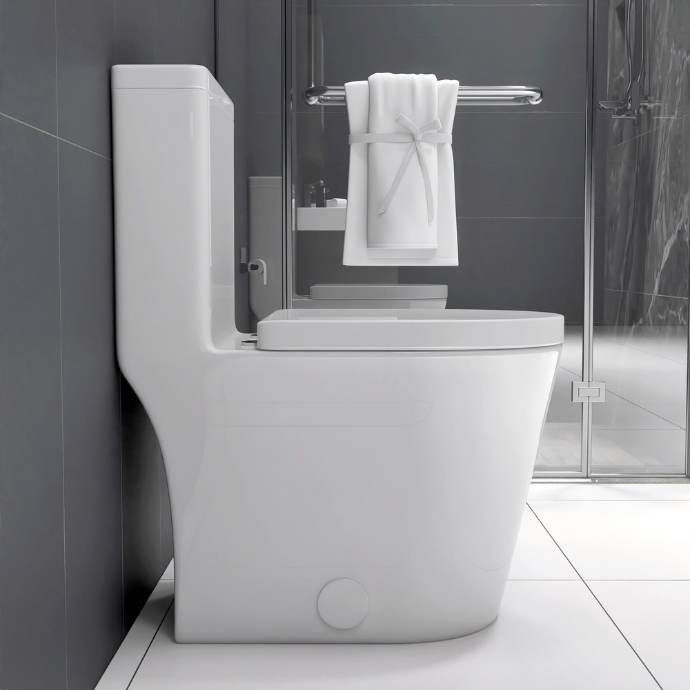 Small Compact One Piece Toilet Dual Flush,23 inch Short Depth for Tiny Bathroo