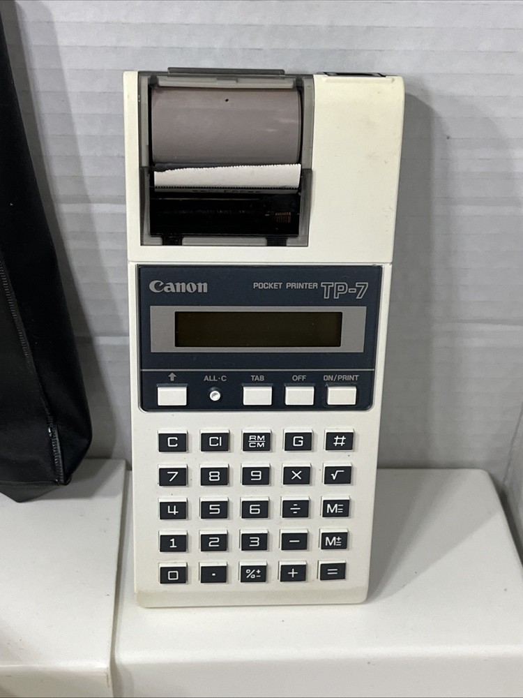 Vintage Canon TP-7 Electro Printer Calculator Original Box Instructions & Case
