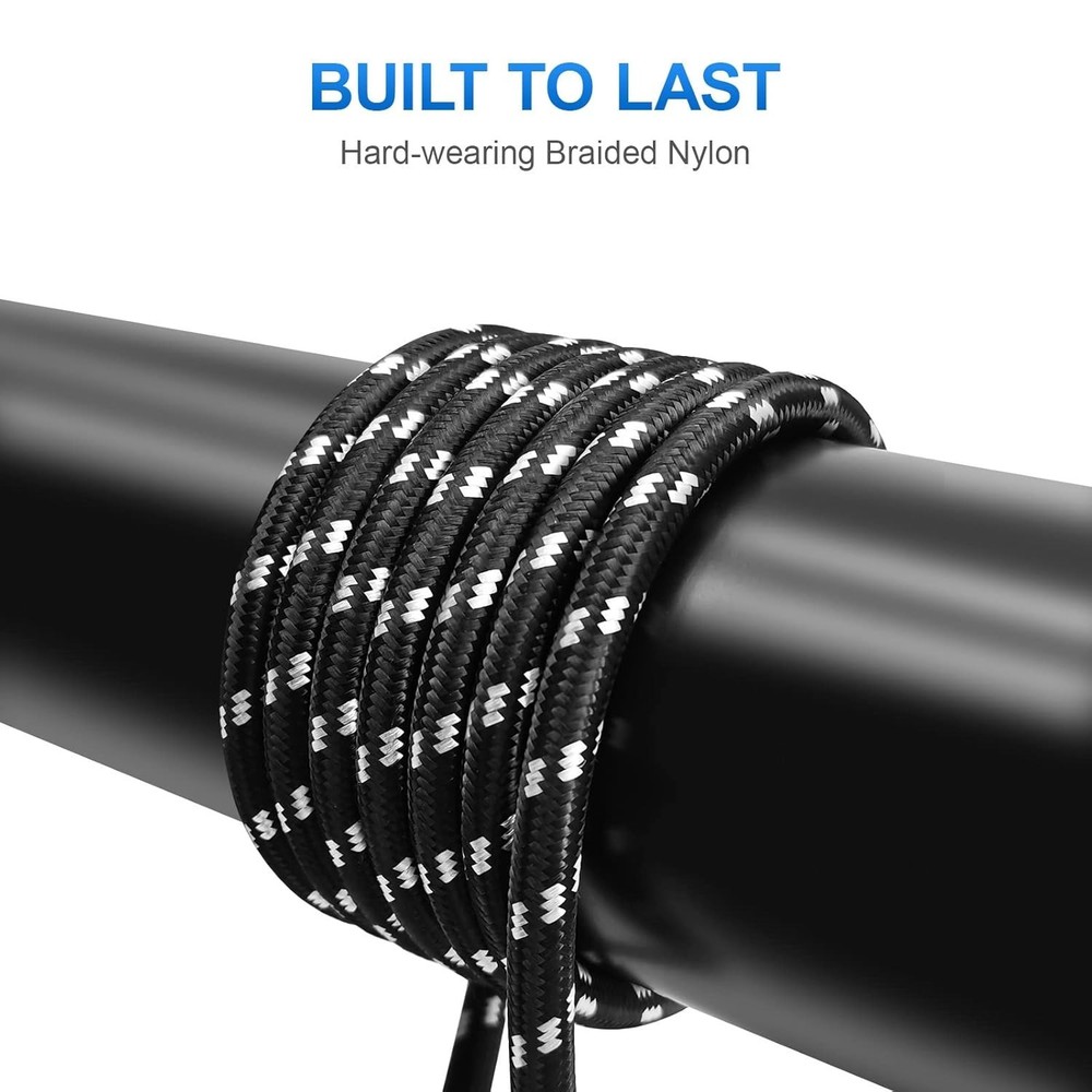 Noise-Free 10 FT Amp Cord - Ultimate Durability & Right Angle Compatibility