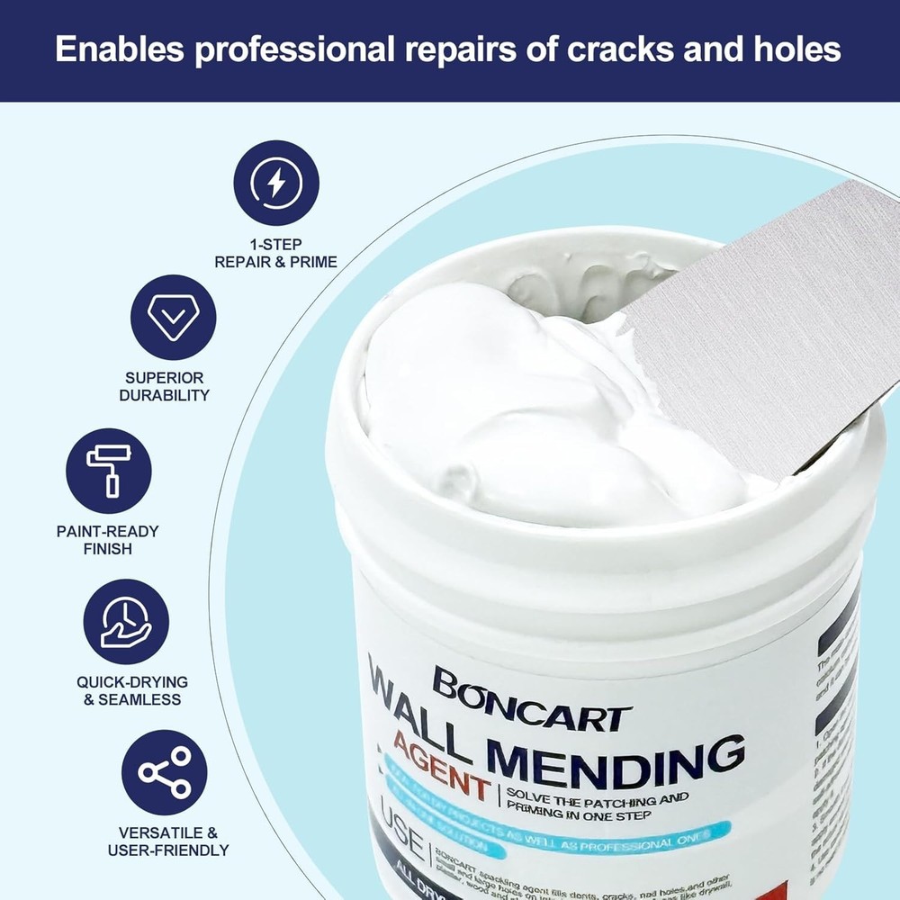 DIY-friendly 17.2oz Drywall Repair Kit with Patching Tool Set & User Guide