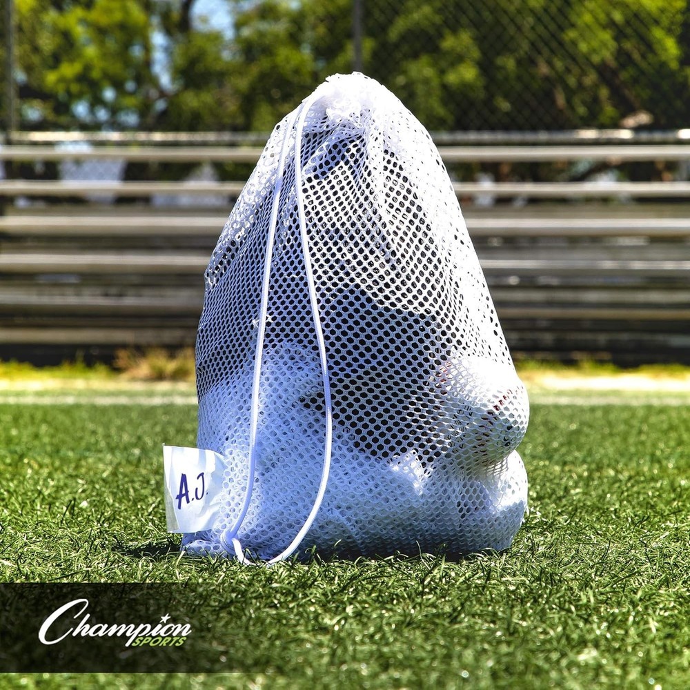 Adjustable Mesh Equipment Bag with ID Tag - 12" x 18" Multi-Sport Solution