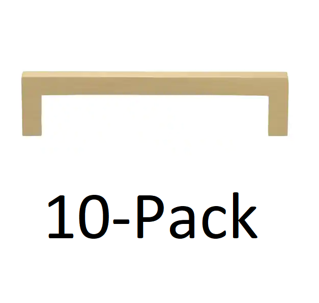 *10-PACK* GlideRite 5 in. Satin Gold Solid Slim Square Cabinet Bar Drawer Pulls