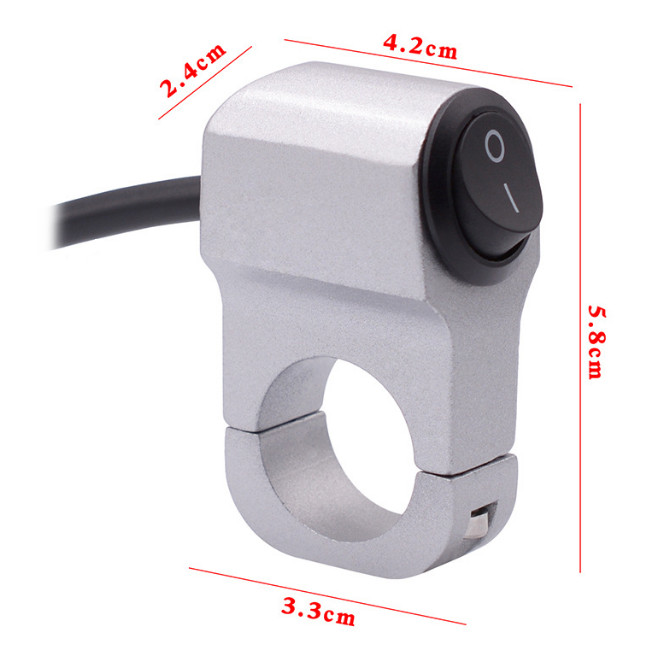 Motorcycle Handlebar Headlight ON/OFF Switch Aluminum Alloy 2-Wire Light Switchs