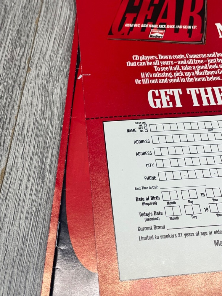 Marlboro Gear 1994 8 page Magazine Advertisement insert Catalog Order form