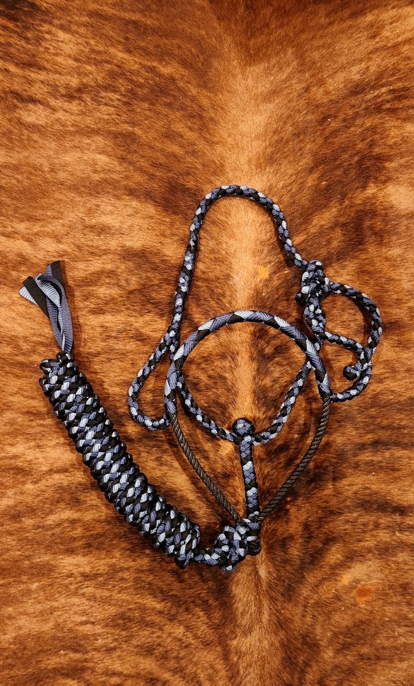 black/navy lariat noseband halter