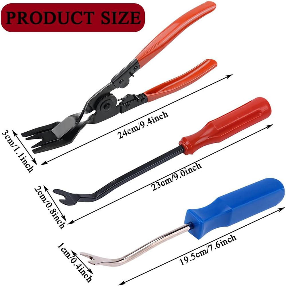 3 PCS Upholstery and Construction Staple Remover Tack Puller Nail Remover Tools,