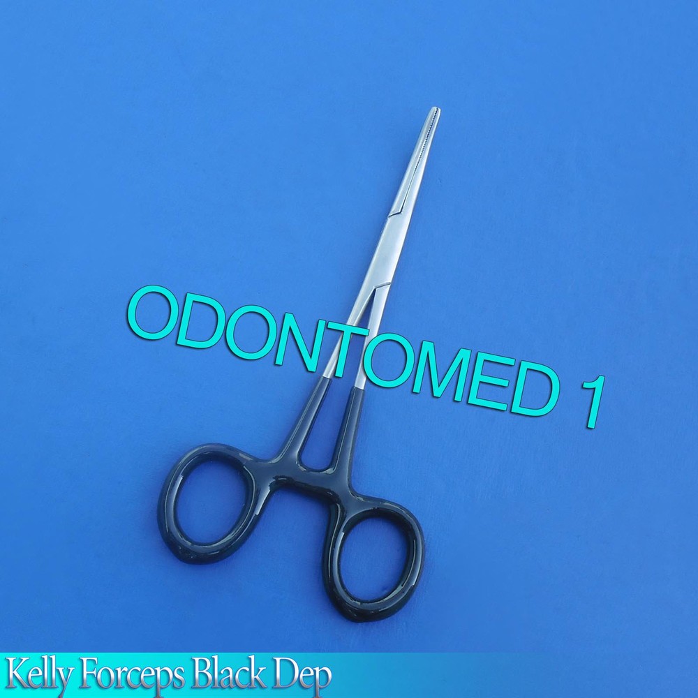 4 Pieces Kelly forceps 5.5" Curved Black Dep Handle
