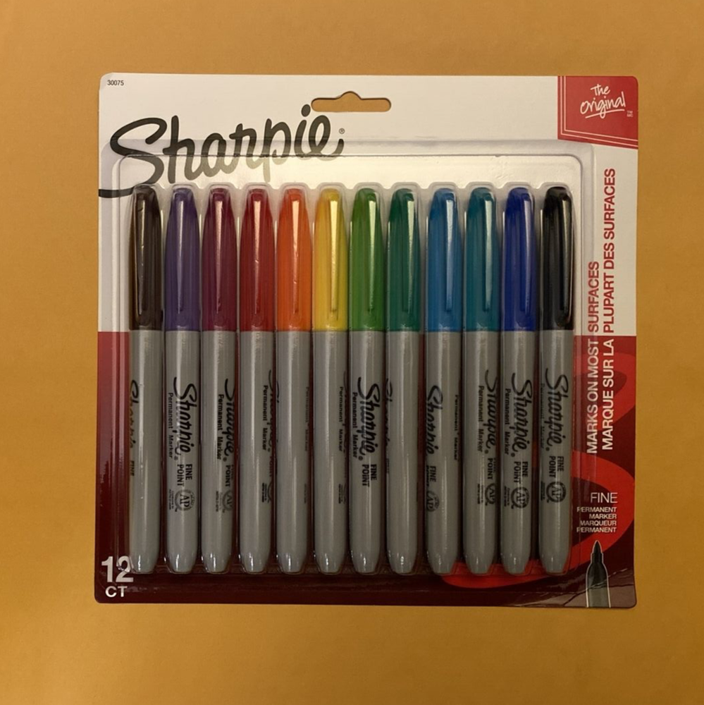SHARPIE Permanent Markers, Fine Point, Assorted Colors, 12 Count
