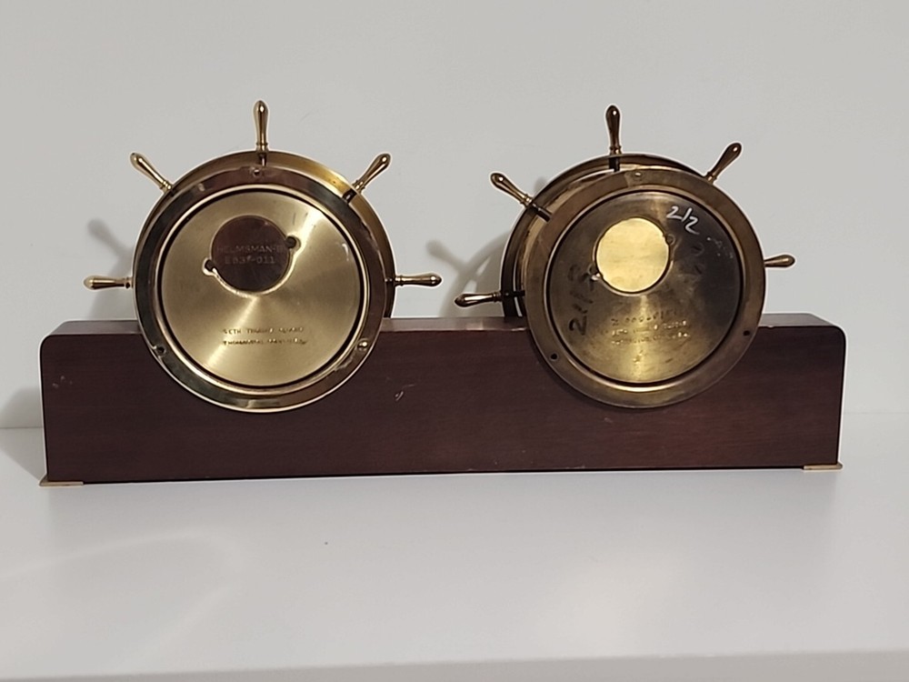 Seth Thomas Ships Bell Brass Helmsman Clock & Barometer E537-011