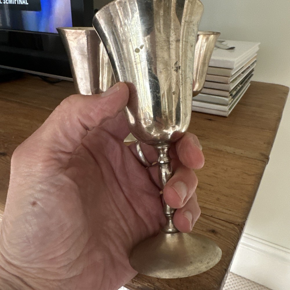 Large Silver-Plated Goblet Set ( 4 )