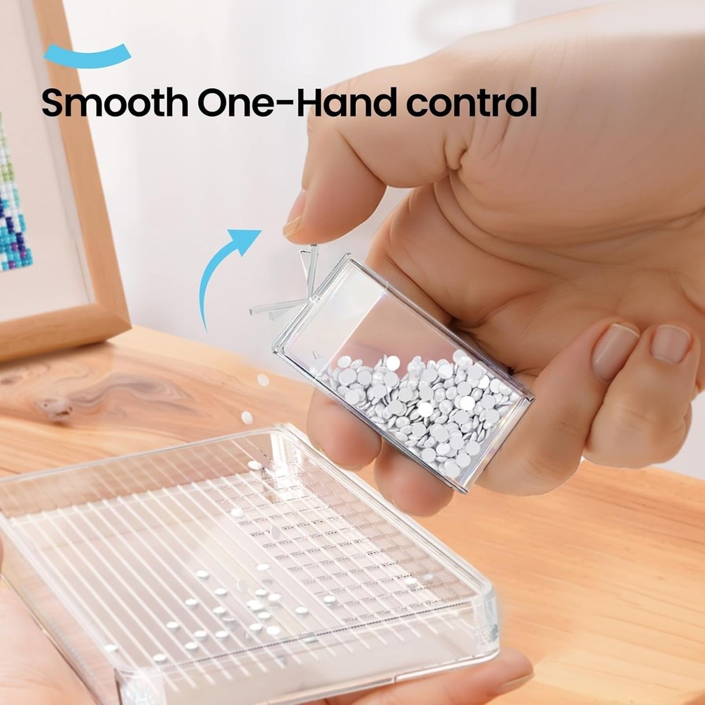 64 Jar Portable Storage Organizer for Diamond Painting - Includes Label Stickers