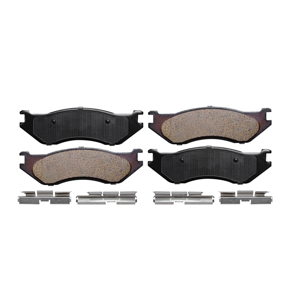 Front and Rear Ceramic Brake Pads with Hardware for Dodge Durango Ram 1500 Van