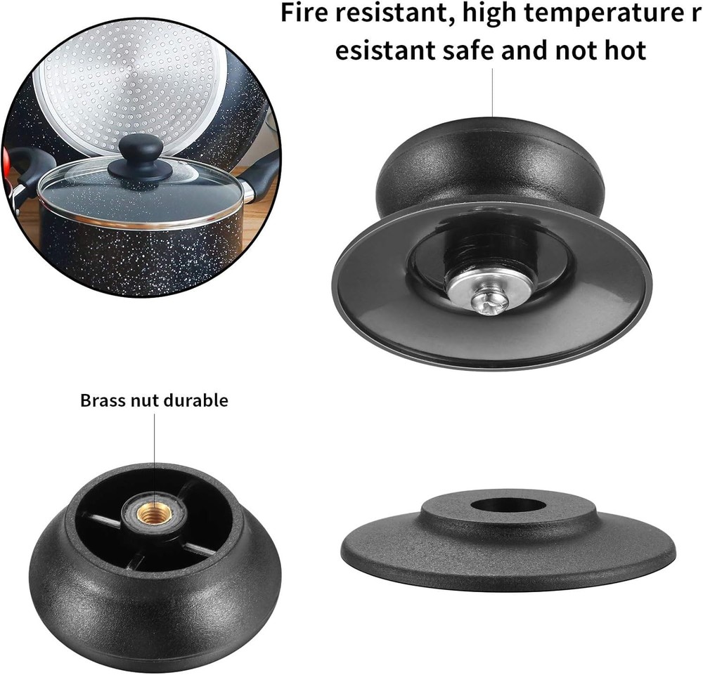 4 Pcs Universal Pot Lid Knobs, Handle Replacement, 4pcs-Black