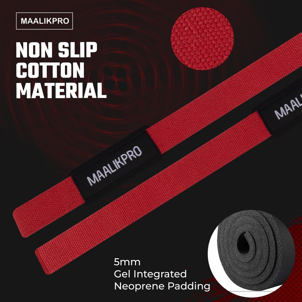 Weight Lifting Straps | Wrist Lifting Strap Red