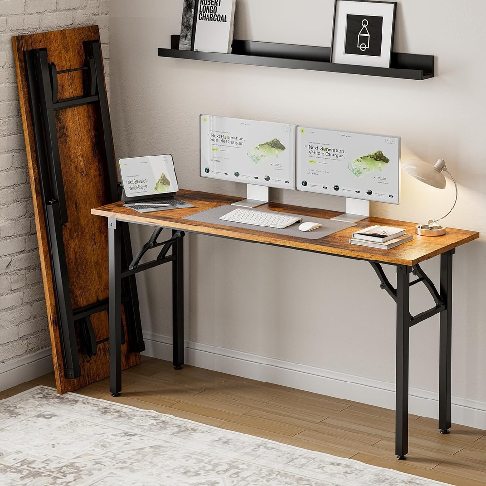 Small Folding Computer Desk – Portable 35.8 Inch Foldable Laptop Table