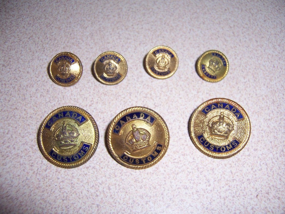 Antique Vintage Canada Customs Button Lot
