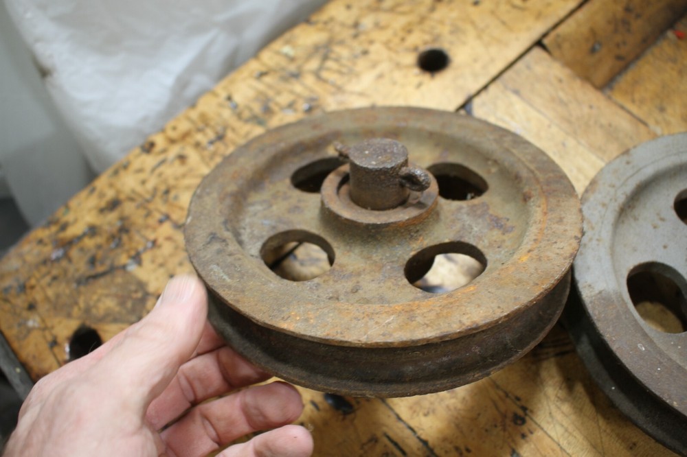 Cast Iron Antique 7" PULLEYS, cable