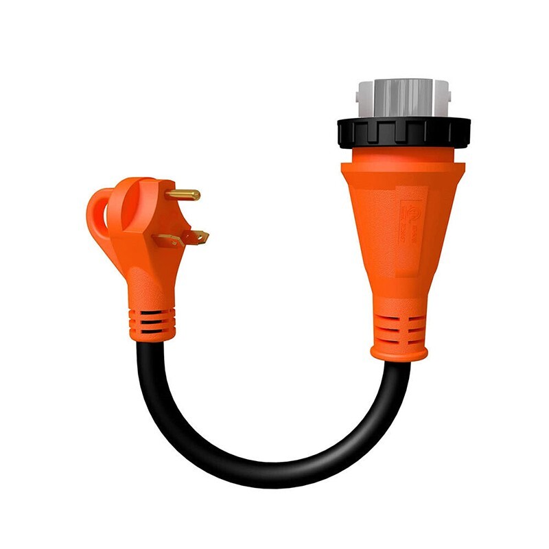 30Amp Male to 50 Amp Female RV Adapter Dogbone with Lock Electrical Converter