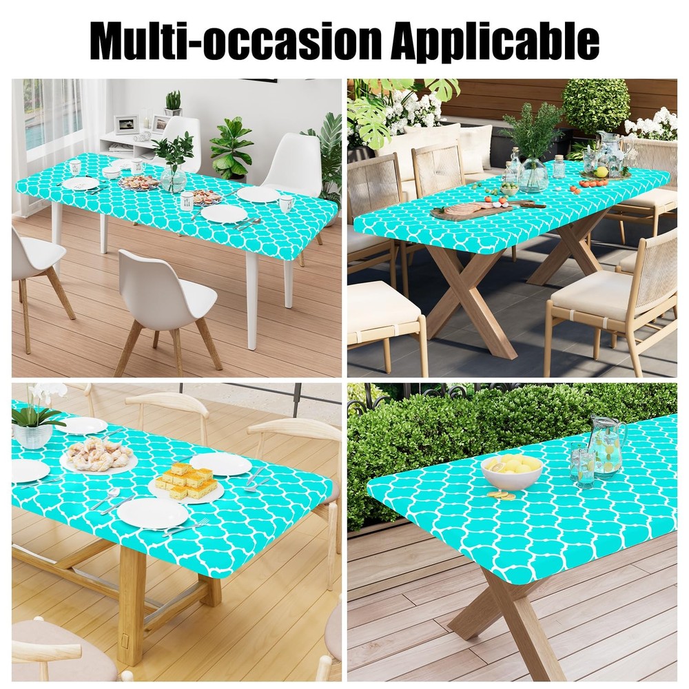 Smiry Rectangle Picnic Table Cover, Waterproof 96" x 30" (Rectangular), Teal