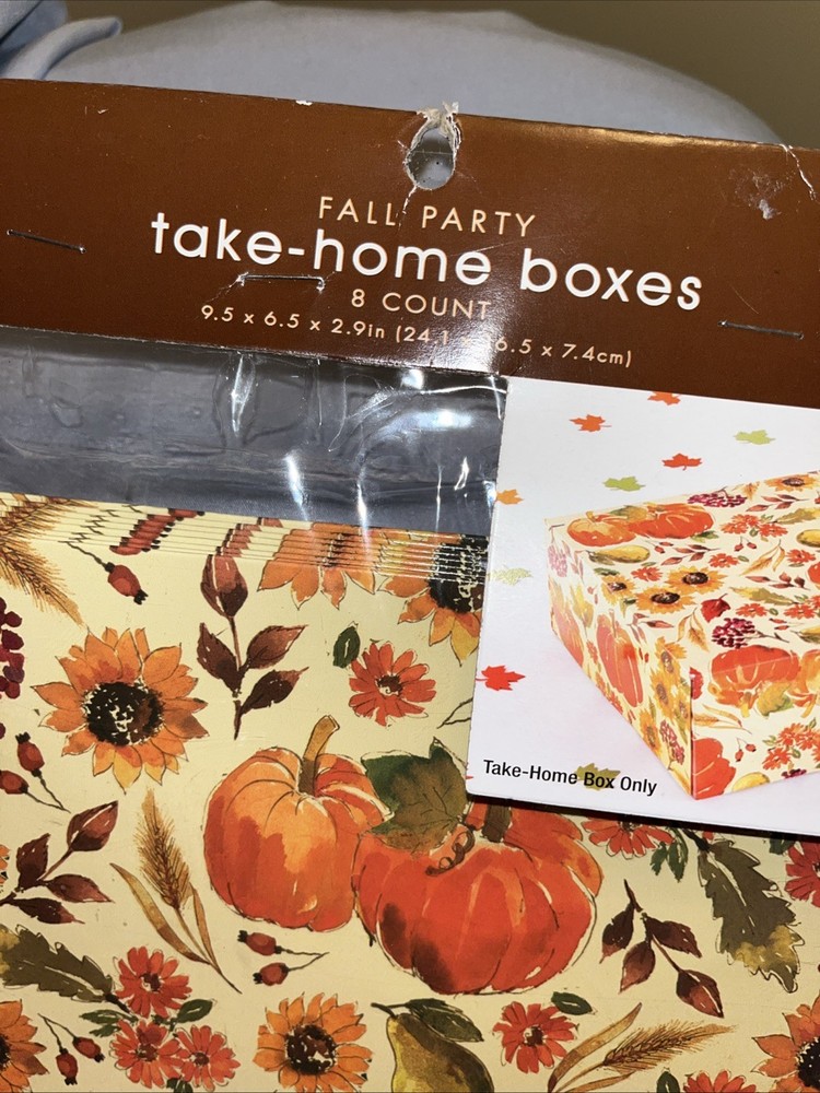 8 Dinner Autumn Fall Party Take Home Leftover Boxes