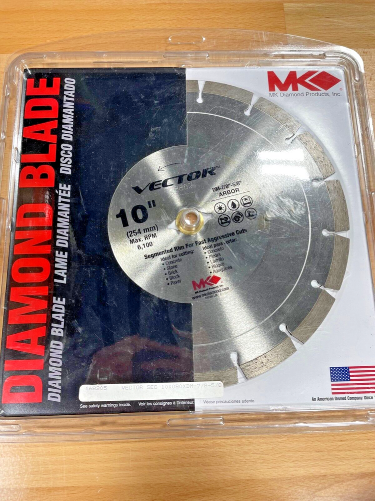 MK Diamond 168305 Vector Segmented Rim Diamond Blade, 10" Diameter: