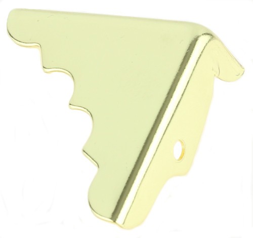 (5 Pack) Single Brass Box Corner Protector - 1 3/4 inch