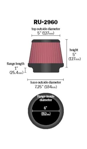 High-Flow Original Lifetime Universal Clamp-On Air Filter: High Performance,