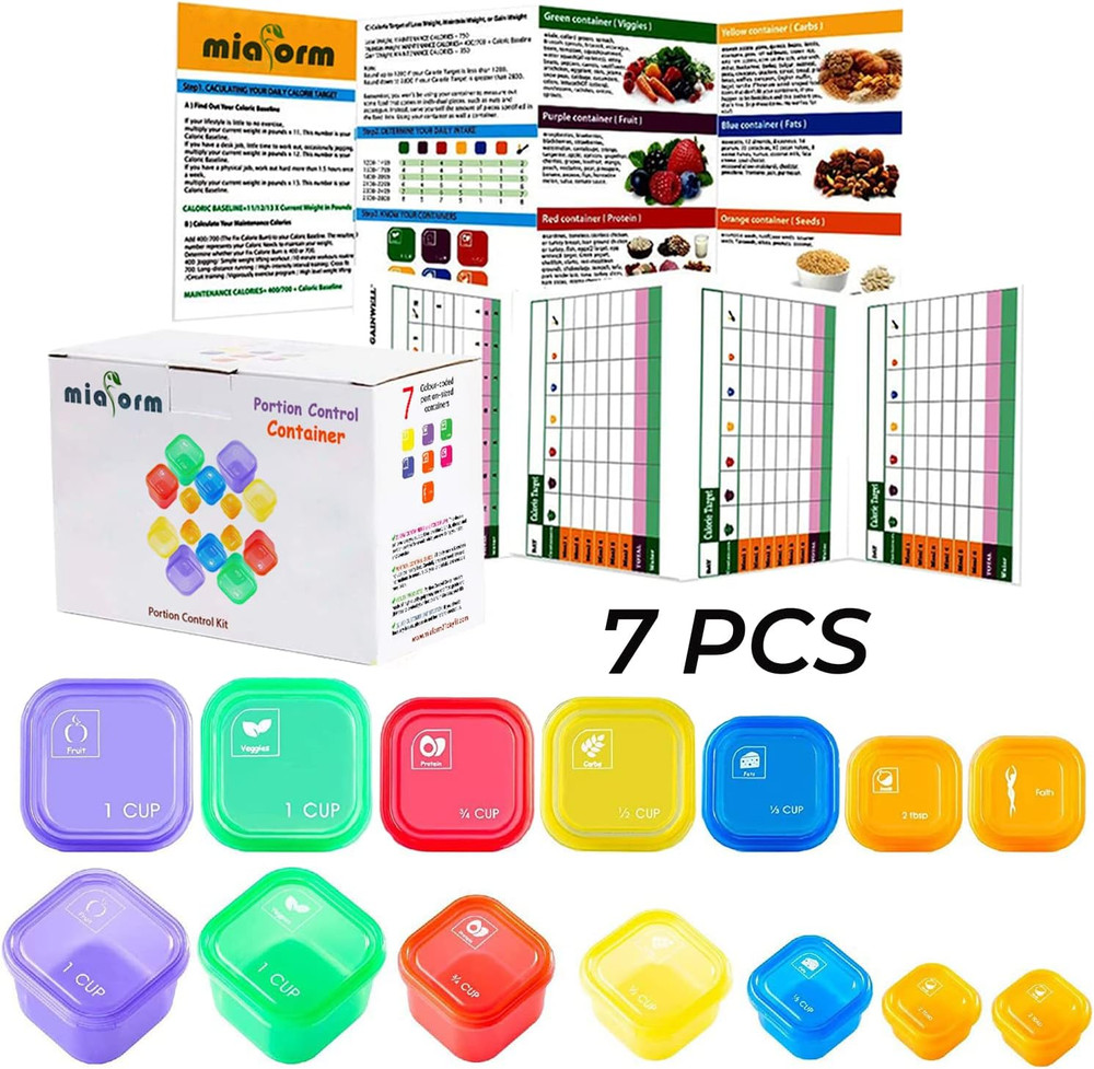 Portion Control Container and Food Plan - 21 Day Portion Control Container Kit f
