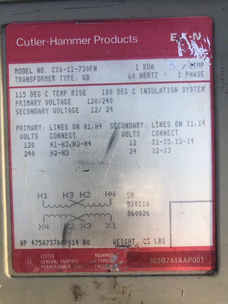 Cutler Hammer Transformer