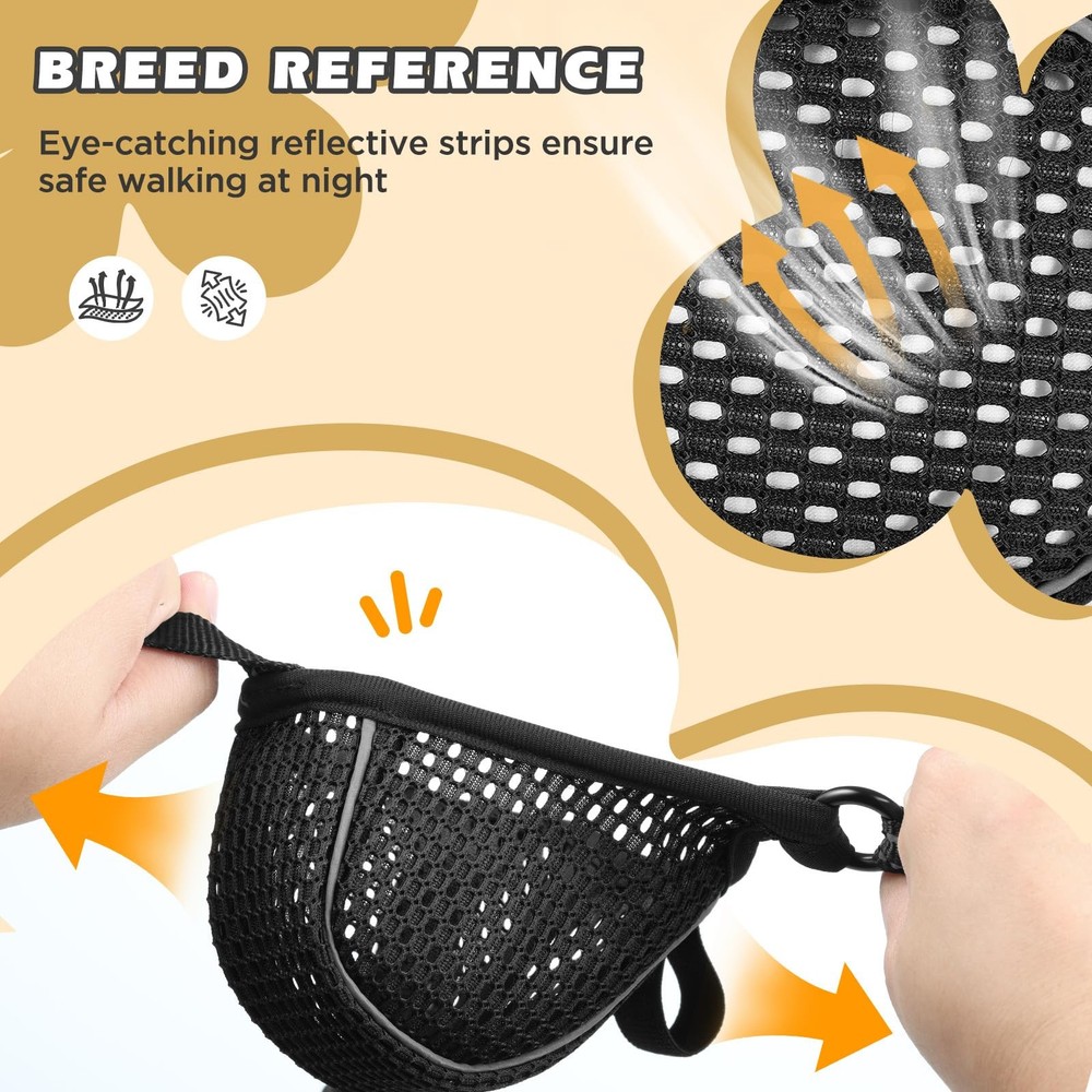 Dog Muzzle,Soft Nylon Muzzles Anti Biting Barking Chewing,Breathable Reflecti...