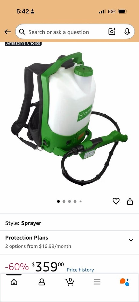 Victory Backpack Sprayer Battery Powered Plastic Green White