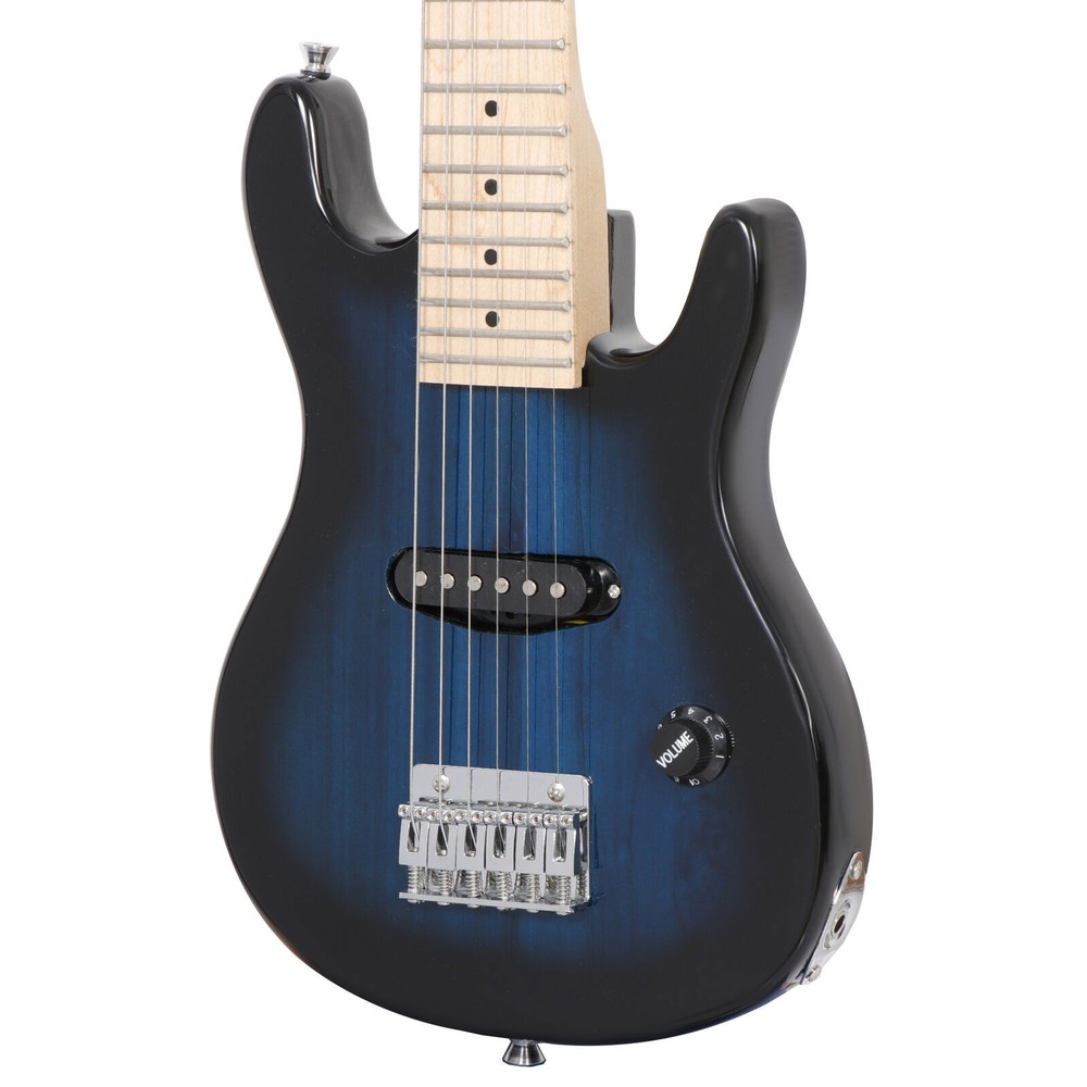 Blue Full Size Beginner Electric Guitar Set with Case Strap Capo Strings 30"