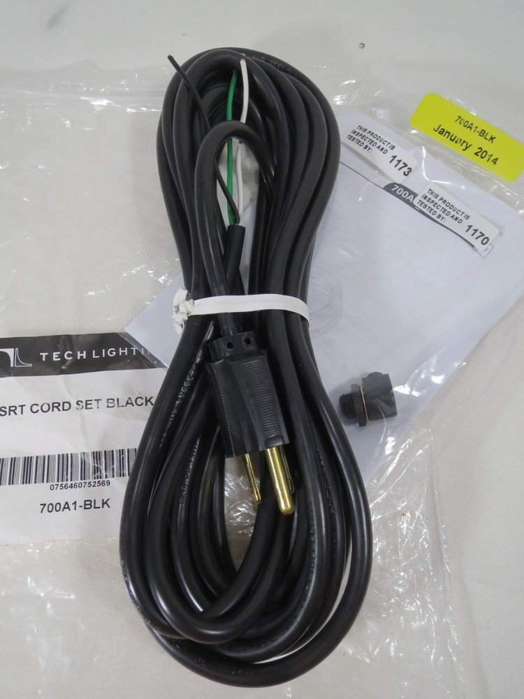 Tech Lighting Plug Option Black 700A1-BLK NEW