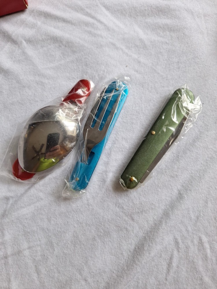 3 Compact Camping Flatware Sets, Never Used, In Original Wrapper. Samsonico USA