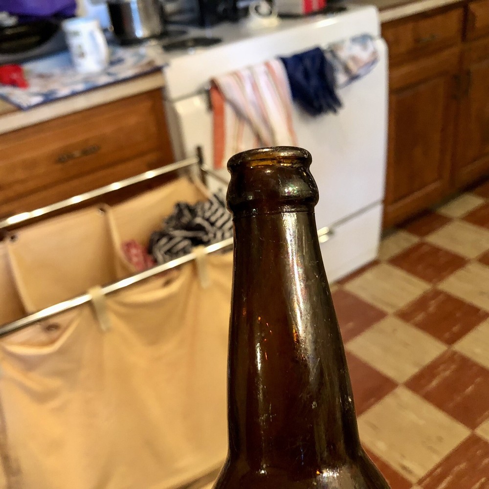 Embossed Pre-Pro Beer Bottle GBS Baltimore MD Diamond Frame Dark Amber Ca 1910