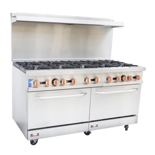 Copper Beech Range CBR-10 60" Gas Restaurant Range w/ (10) Open Burners, (2) ...