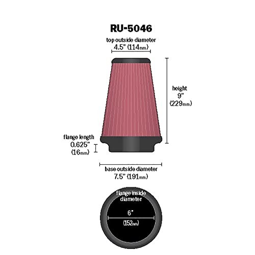 High-Flow Original Lifetime Universal Clamp-On Air Filter: High Performance,